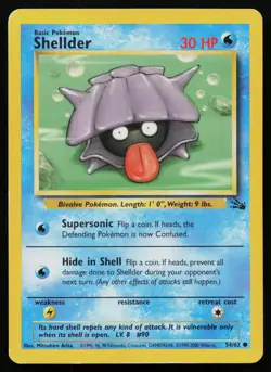 SHELLDER 54/62 COMMON FOSSIL POKEMON UNLIMITED HP - Image 1