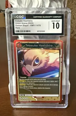 Inosuke Hashibira Union Arena Demon Slayer 2025 KMY-1-078 Rare CGC 10 - Image 1