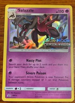 2017 Pokemon Staff Sun & Moon Crimson Invasion Holo Sazzle #SM73 Free Shipping - Image 1