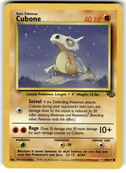 Cubone 50/64 Common Jungle Pokemon Lightly Played - Image 1