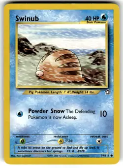 Swinub 79/111 Common Neo Genesis Pokemon Unlimited Lightly Played - Image 1