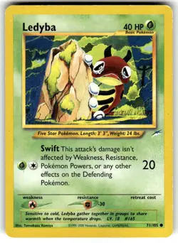 Ledyba 71/105 Common Neo Destiny Pokemon Unlimited Lightly Played - Image 1