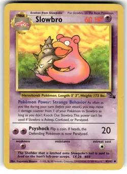 Slowbro 43/62 Uncommon Fossil Pokemon Unlimited Lightly Played - Image 1