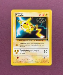 Pokemon 1999 Black Star Promo #4 Pikachu, WB Movie Gold Stamp WOTC Vintage NM - Image 1