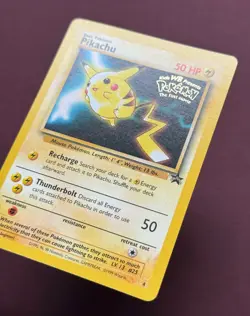 Pokemon 1999 Black Star Promo #4 Pikachu, WB Movie Gold Stamp WOTC Vintage NM - Image 2