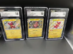 Three Graded CGC 10 Paldean Fates Baby Shiny - Pawmi - Pawmo - Pawmot Pokemon - Image 1