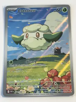 Cottonee 090/086 Pokemon TCG SV: White Flare Illustration Rare Near Mint - Image 1