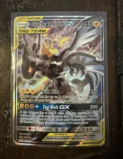 Pikachu & Zekrom GX SM168 TAG TEAM Holo Promo 240 HP English Pokemon TCG - Image 1