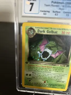 Dark Golbat 7/82 1st Edition SWIRL Team Rocket CGC Graded 7 Pokemon Subgrades - Image 2