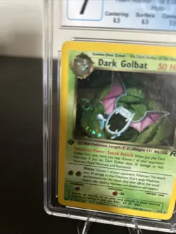 Dark Golbat 7/82 1st Edition SWIRL Team Rocket CGC Graded 7 Pokemon Subgrades - Image 3