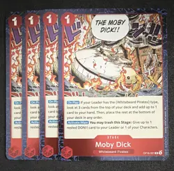 Playset Bandai One Piece TCG Moby Dick OP16-021 Stage Red English x4 - Image 1