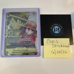 Bandai One Piece Monkey D. Luffy P-106 Winner Promo Holo Character 6000/5 - Image 1