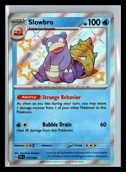 Slowbro 117/091 Baby Shiny Rare Pokemon TCG SV: Paldean Fates NM - Image 1