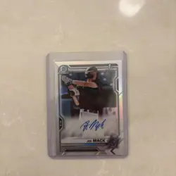2021 Bowman Draft Chrome 1ST Refractor AUTO #/499 Joe Mack MIA Marlins Prospect - Image 1
