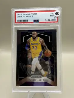 Panini 2019-20 Prizm LeBron James #129 Base Set PSA 9 Los Angeles Lakers - Image 1