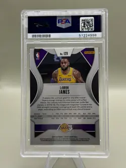 Panini 2019-20 Prizm LeBron James #129 Base Set PSA 9 Los Angeles Lakers - Image 2