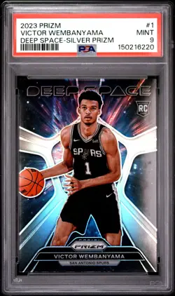 2023 PANINI PRIZM DEEP SPACE SILVER PRIZM #1 VICTOR WEMBANYAMA PSA 9 - Image 1