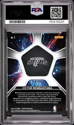 2023 PANINI PRIZM DEEP SPACE SILVER PRIZM #1 VICTOR WEMBANYAMA PSA 9 - Image 2
