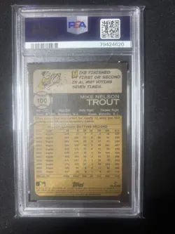 2022 Topps Heritage - SP Image Variation Mike Trout PSA 10 #100 - Image 2