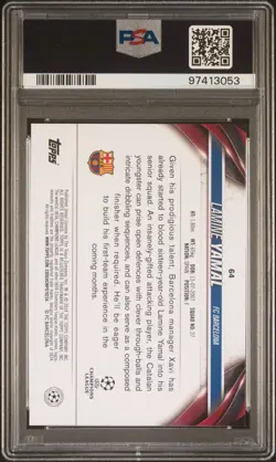 2023-24 Topps UEFA CC Lamine Yamal #64 PSA 10 - Image 2