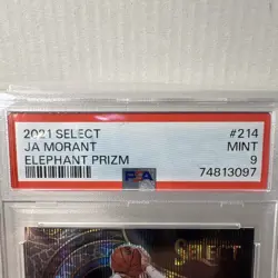 Panini Select 2021-22 Courtside Ja Morant #214 Elephant Prizm PSA 9 Grizzlies - Image 3