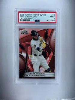 2025 Topps Chrome Black Jackson Chourio Orange Wave /25 PSA 9 Brewers #98 POP 3 - Image 1