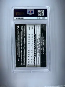 2025 Topps Chrome Black Jackson Chourio Orange Wave /25 PSA 9 Brewers #98 POP 3 - Image 2