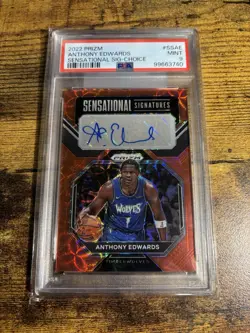 2022 PANINI PRIZM SENSATIONAL SIGNATURES ANTHONY EDWARDS SENSATIONAL SIG PSA 9 - Image 1