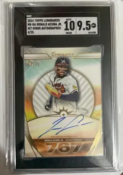 2024 Topps Luminaries Hit Kings Auto /25 Ronald Acuna Jr SGC 9.5 Auto 10 #HK-RA - Image 1