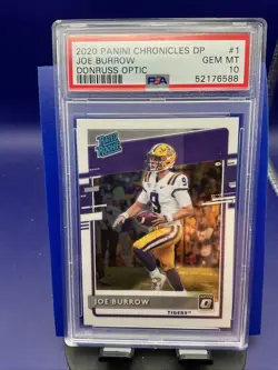 2020 Panini Chronicles DP - Optic Rated Rookies Draft Picks Joe Burrow PSA 10 - Image 1
