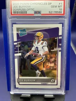 2020 Panini Chronicles DP - Optic Rated Rookies Draft Picks Joe Burrow PSA 10 - Image 3
