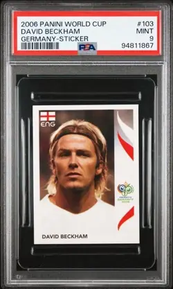 DAVID BECKHAM * PSA 9 * ENGLAND * 2006 PANINI WORLD CUP * GERMANY * STICKER #103 - Image 1
