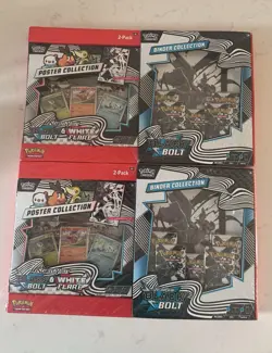 Pokemon TCG White Flare Black Bolt Binder Poster Collection Sams 2 Pack x2 New - Image 1