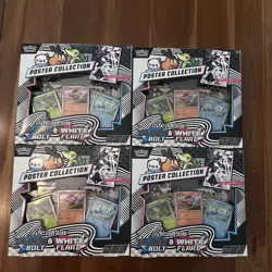 Pokemon TCG Black Bolt and White Flare Poster Collection Lot of 4 New Sealed - Image 1