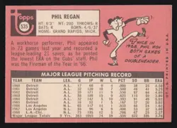 1969 Topps Phil Regan #535 High Number Series 6 Six Chicago Cubs VG-EX to EX-MT - Image 2