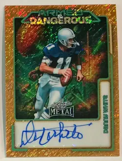 2026 Leaf Metal Danny White Auto Autograph Armed Dangerous Shimmer Gold #d 1/1 - Image 1