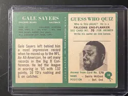 1966 Philadelphia #38 Gale Sayers RC Rookie HOF Chicago Bears VG-EX No Crease - Image 2