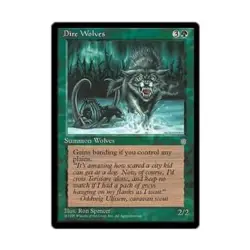 WOTC MtG Ice Age Dire Wolves (C) EX - Image 1