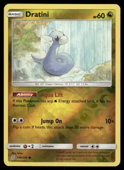 Dratini Reverse Holo 148/236 Common Unified Minds Pokemon Card Near Mint - Image 2