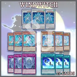 WINDWITCH DECK 15 Diamond Bell Freeze Chimes Blizzard Icy Breeze Refrain YuGiOh - Image 1