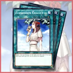 YuGiOh Forbidden Chalice x3 Common Non Holo Foil 1st Edition - Image 1