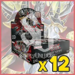 YuGiOh Supreme Darkness 1st Ed Booster Box Case 12 Boxes ENGLISH Factory Sealed - Image 1