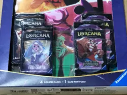 TCG Disney Lorcana Portfolio Bundle 4 Booster Packs & 1 Card Portfolio New - Image 3