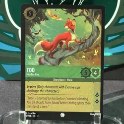 Disney Lorcana Tod Nimble Fox Wilds Unknown 72/204 Common Cold Foil Near Mint - Image 1