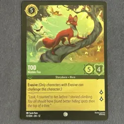 Disney Lorcana Tod Nimble Fox Wilds Unknown 72/204 Common Cold Foil Near Mint - Image 2