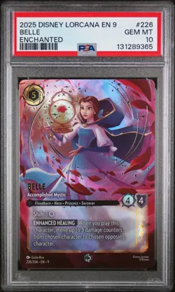 PSA 10: Belle Accomplished Mystic: Disney Lorcana Fabled Enchanted (226/204) - Image 1
