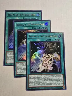 3X Yugioh Blessing of the Voiceless Voice MP25-EN198 Ultra Rare 1st Edition NM - Image 1