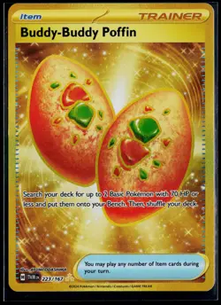 BUDDY-BUDDY POFFIN 223/167 POKEMON TWILIGHT MASQUERADE HYPER RARE NM - Image 1