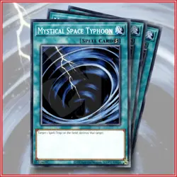 YuGiOh Mystical Space Typhoon x3 Common Non Holo Foil Great Card 1st Edition - Image 1