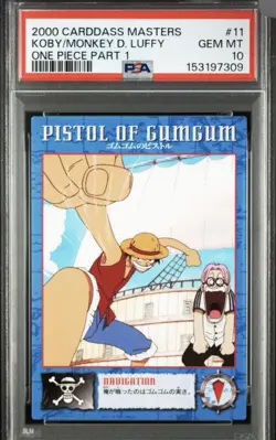 psa10 2000 CARDDASS MASTERS KOBY/MONKEY D. LUFFY ONE PIECE PART 1 - Image 1